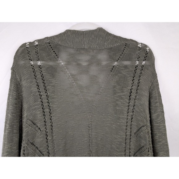 Margeaux Ellie 3X Olive Green Open Cardigan Duster Long Whimsigoth Indie Sleaze - Picture 6 of 9